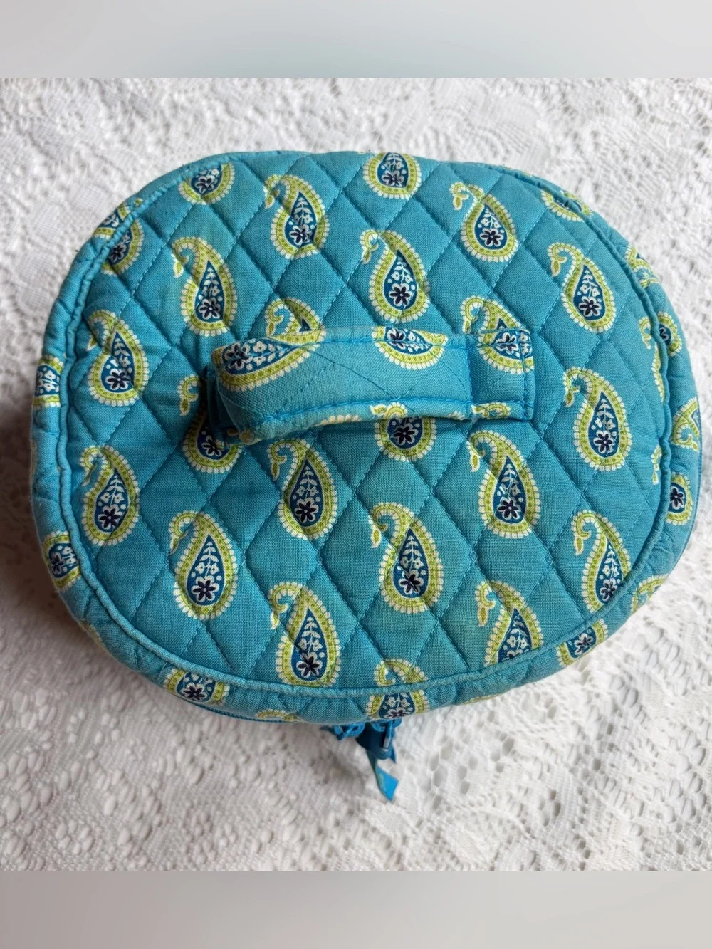 Vintage Y2K Vera Bradley Makeup, Cosmetic, Travel Bag Pouch in Bermuda Blue HTF